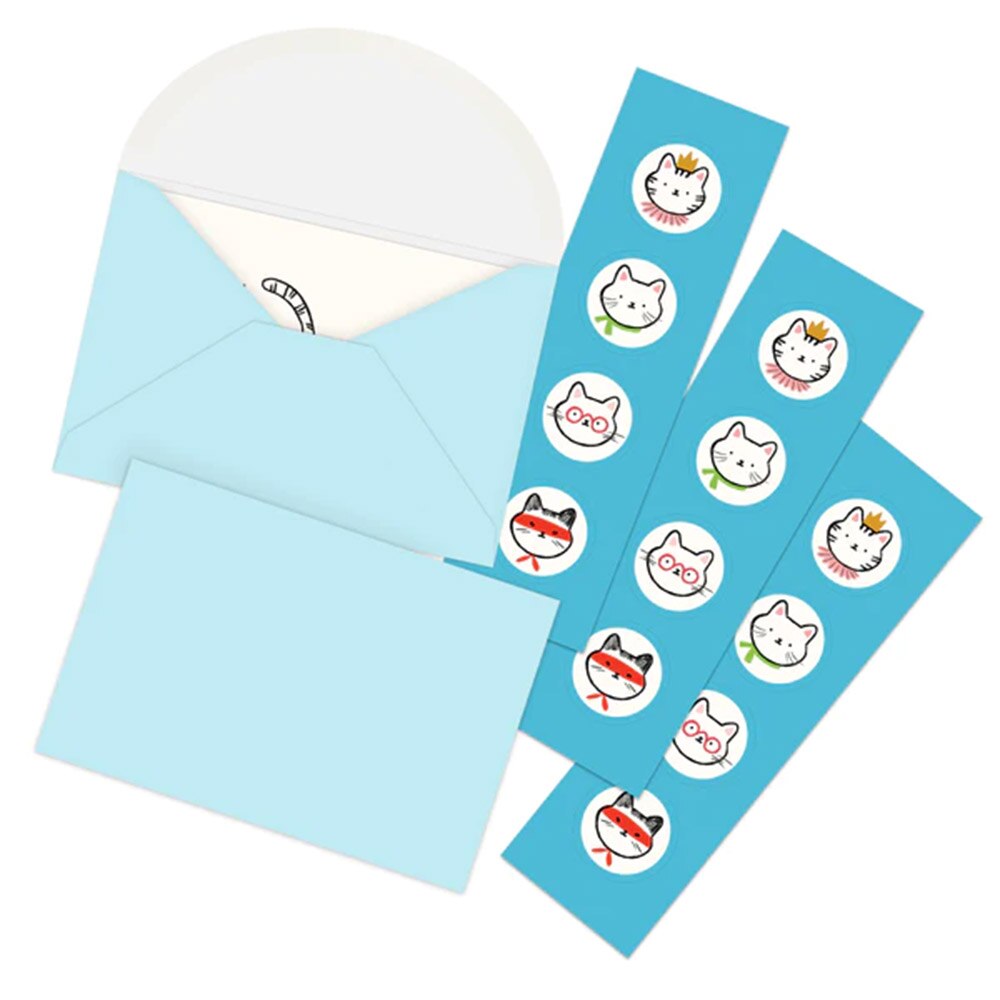 Studio Oh Notecard Set with Stickers Kitten Caboodle